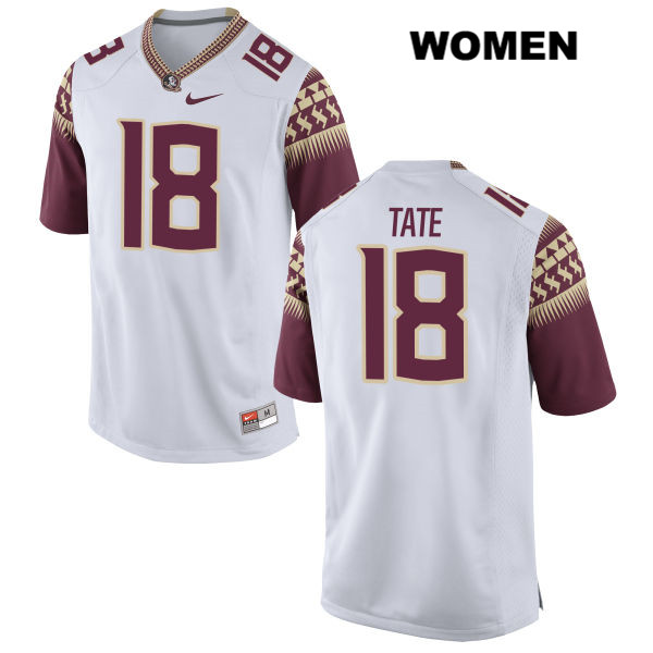 Women's NCAA Nike Florida State Seminoles #18 Auden Tate College White Stitched Authentic Football Jersey JSN8169NG